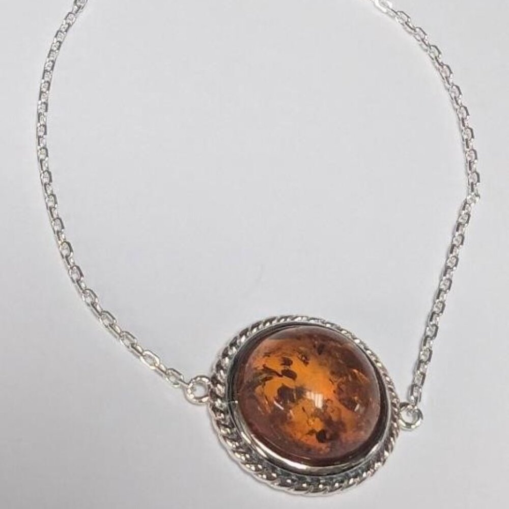 Silver Amber 7.5" Bracelet NWT